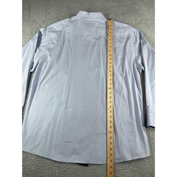 Alfani Shirt Mens 34 - 35 XL Button Down 17 inch Gray Solid Pinpoint Non Iron - Picture 8 of 11